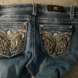 MISS ME Chloe Jewel Embellished Bootcut Jeans - Size 31  belt loop slightly torn